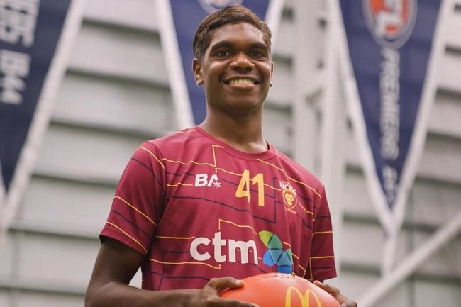 Troydan Ross is all smiles at the Brisbane Lions Academy. Ross moved from Djarragun College in Cairns to Marist Ashgrove in Brisbane earlier this year.