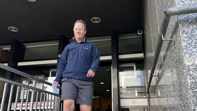 Former journalist Damien Brown, 44, appeared at the Launceston Magistrates Court after being charged with allegedly possessing or controlling child abuse material. Picture: Stephanie Dalton