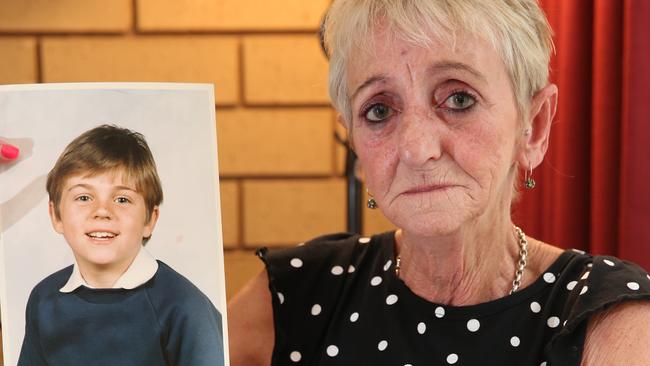 Pamela Tascas is the mother of Trevor Tascas, who disappeared in 2005. Pamela is holding a picture of an eight year old Trevor.His baby blanket is on her lap.  A man was previously convicted of murdering Tascas, but the body was never found and the conviction was overturned on appeal. Today the coroner found the death remained suspicious and it was likely Tascas was killed. Pamela is calling for the homicide investigation into her son's death to be re-opened. Picture: Peter Ristevski