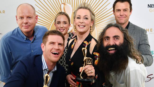 Gold Logie nominees: Tom Gleeson, Sam Mac, Eve Morey, Amanda Keller, Costa Georgiadis and Rodger Corser. Missing is Waleed Aly.