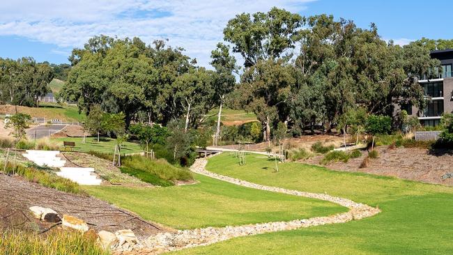 Part of the 6ha open-space park within the Hamilton Hill housing development in Woodforde, in Adelaide's northeastern foothills.