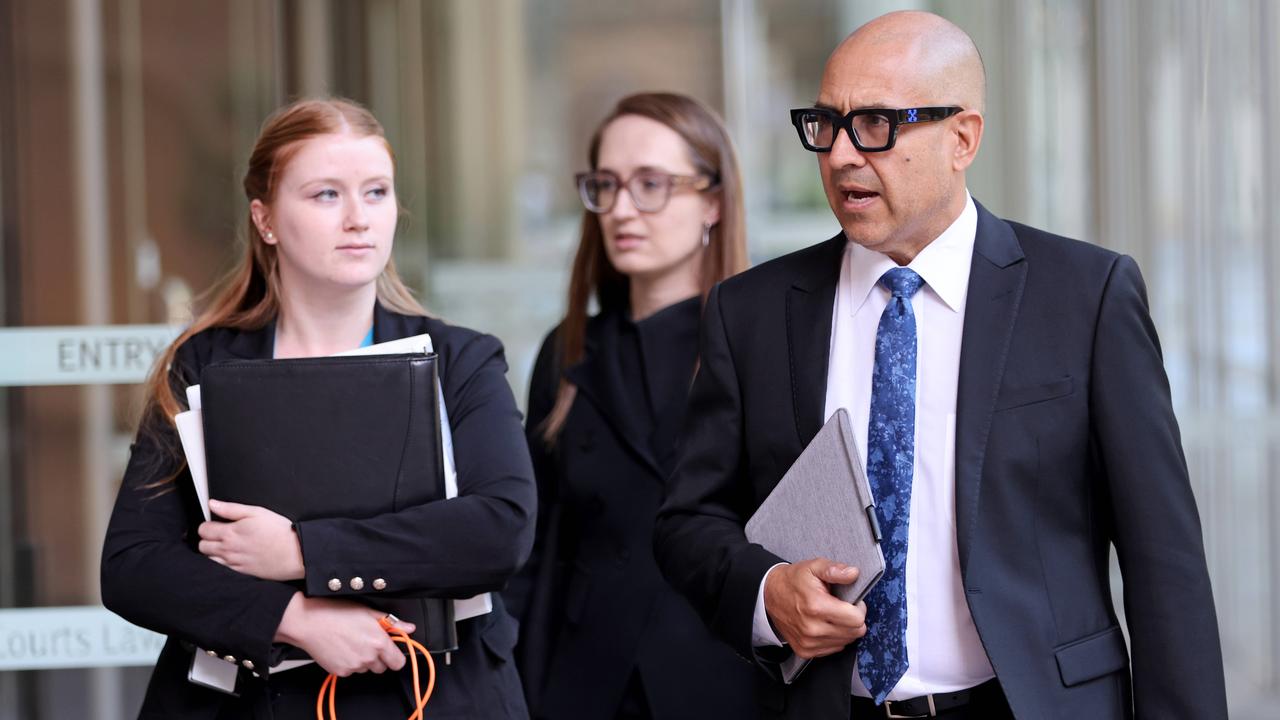 Nine’s lawyers, including Dauid Sibtain (far right), who are defending the suit. Picture: NCA NewsWire / Damian Shaw