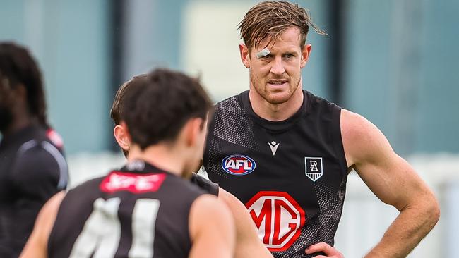 Tom Jonas at Port Adelaide training on June 16th, 2022, in Alberton. Picture: Tom Huntley