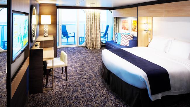 An accessible cabin on a Royal Caribbean cruise ship.