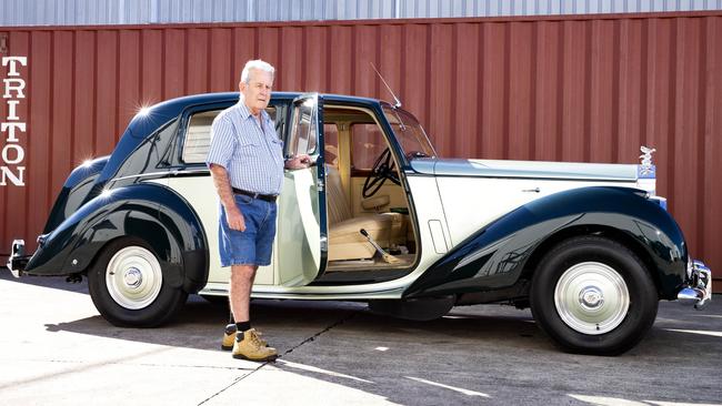 Barry Sparks shows off a 1952 Rolls-Royce Silver Dawn. Picture: AAP/Richard Walker