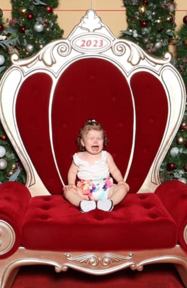 Harper Cox with Santa: Canelands Central 2023 - Mackay. Sent in by Emma Cox. 