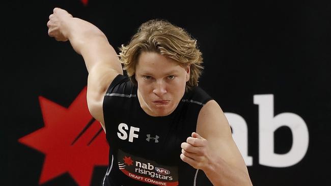 Cody Weightman on the burst at the draft combine.