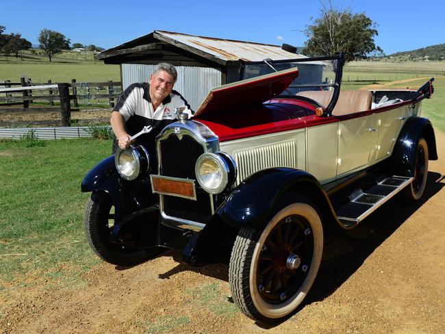 Somerset Regional Council Mayor Graeme Lehmann with his beautifully restored 1926 Buick that is part of his car collection.