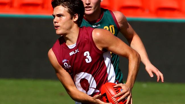 Jack Bowes is touted as a possible No. 1 draft pick but he is part of Gold Coast’s academy. Picture: David Clark
