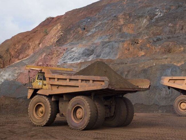 BHP Billiton's new robot trucks that are set to run on its Jimblebar mine in the Pilbara next year. Supplied. No restrictions