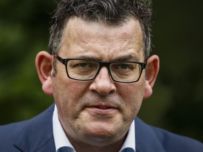 MELBOURNE, AUSTRALIA - OCTOBER 22: Victorian Premier Daniel Andrews speaks to the media at the daily press conference on October 22, 2021 in Melbourne, Australia. Lockdown restrictions have lifted in Melbourne after Victoria achieved its target of having 70 per cent of the eligible population fully vaccinated against COVID-19. (Photo by Darrian Traynor/Getty Images)