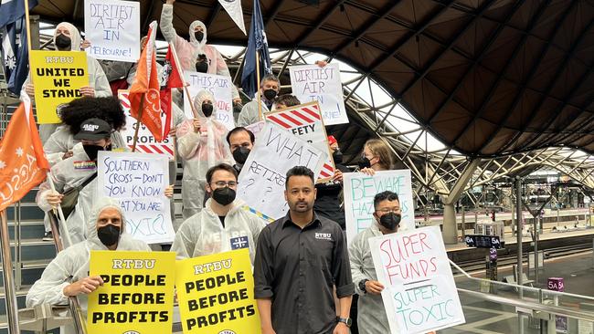 The rail union is threatening to shut down Southern Cross if pollution concerns aren't addressed. Picture: Matt Johnston