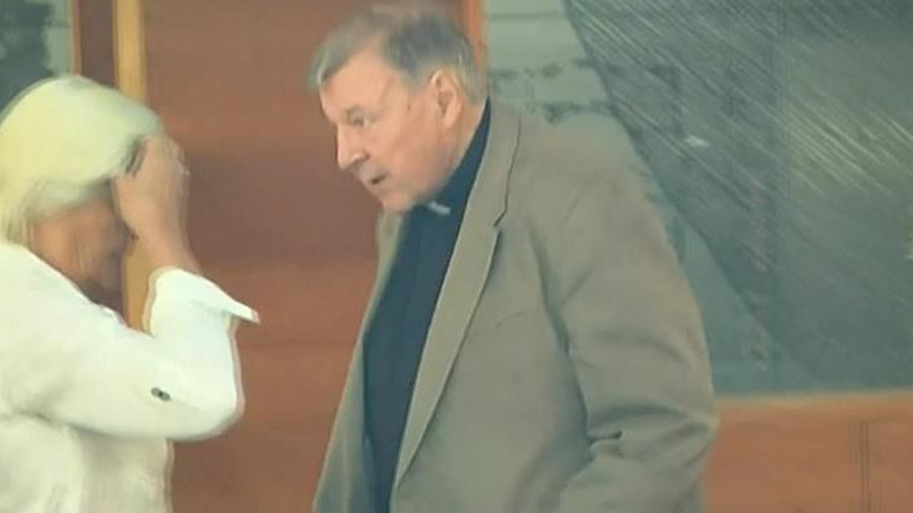 Cardinal George Pell arrives at Melbourne County Court. Picture: Channel 9
