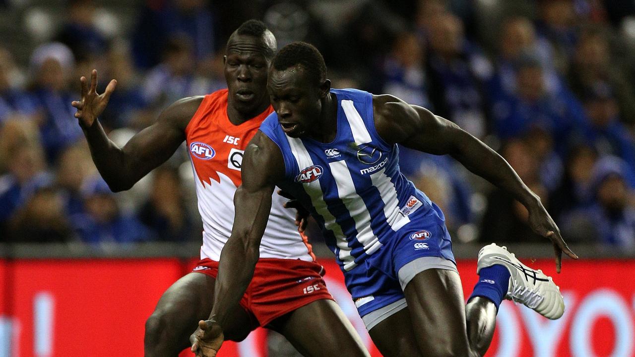 Aliir Aliir has a special bound with Majak Daw. Picture: AAP Images