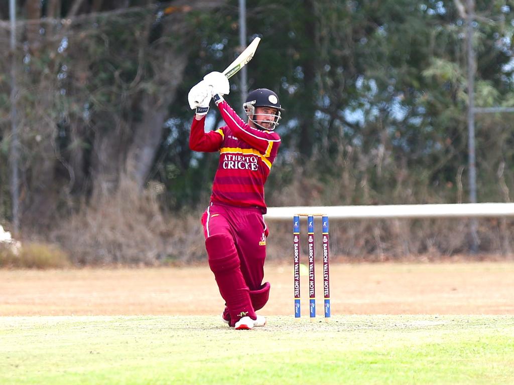 Pictured: Atherton all-rounder Tom Boorman. Atherton v Barron River at Loder Park. Cricket Far North 2024. Pictured: Gyan-Reece Rocha