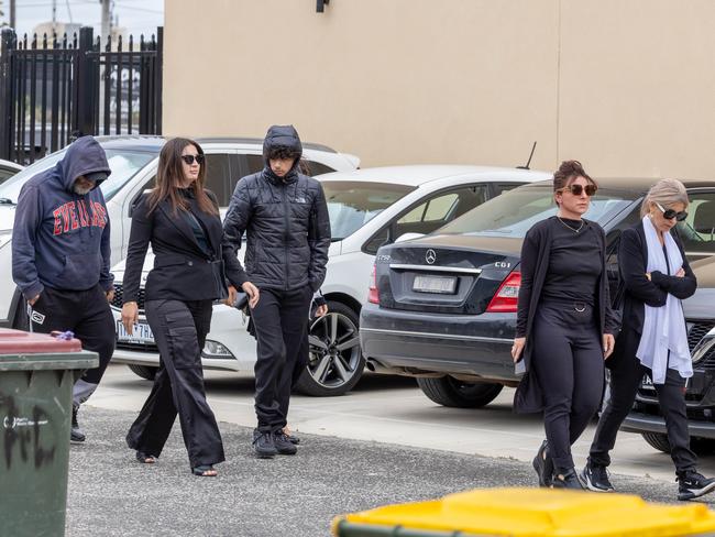 Mourners arrive at Epping mosque.