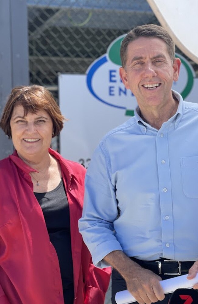 Treasurer Cameron Dick with Mackay MP Julieanne Gilbert on Tuesday, September 26, 2023, to announce a new battery at Marian which will connect to Queensland's supergrid. Picture: Zoe Devenport