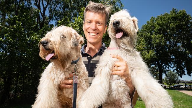 Ian Bradbeer from Melbourne is a dog breeder who came to Albury to pick up a dog to take back to Melbourne. Picture: Simon Dallinger