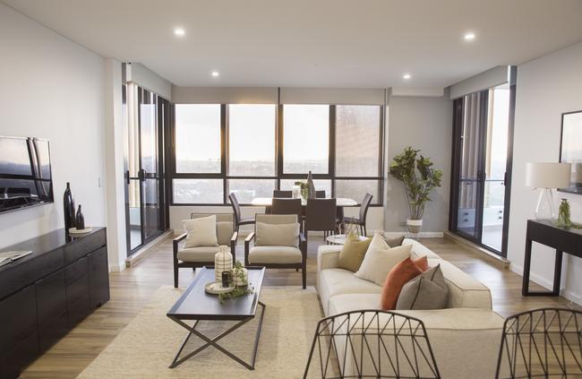 Inside one of Allium’s three-bedroom apartments featuring a study on the 16th floor. Picture: Supplied