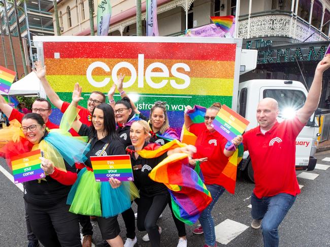 Coles truck at the Big Gay Day, Brisbane in January last year. Picture: Renae Droop/RDW Photography