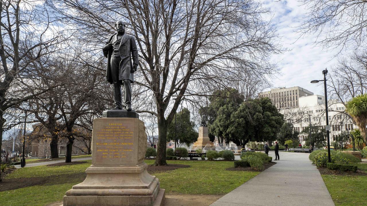 The William Crowther statue in Franklin Square Hobart. Picture: Chris Kidd