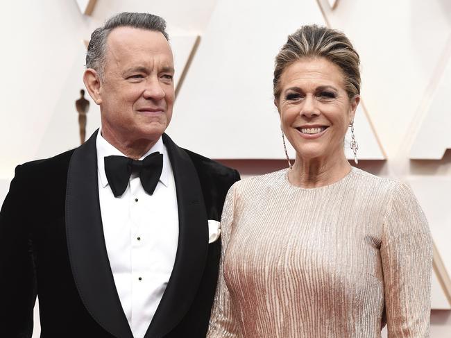 Tom Hanks has been discharged from a Gold Coast hospital after being diagnosed with coronavirus, as his wife Rita Wilson remains in care. Picture: AP