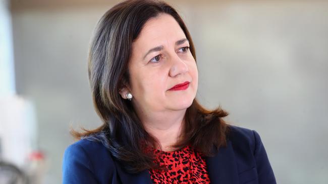 Annastacia Palaszczuk has arrived at Government House to launch the election campaign. Picture: Jono Searle