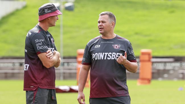 Sea Eagles coach Anthony Seibold will face off against his old club. Picture: Justin Lloyd