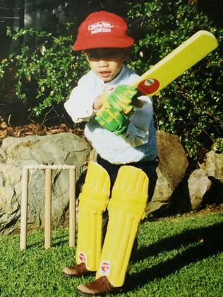 Chris, aged 4, tries his hand at cricket. Picture: Calum Robertson