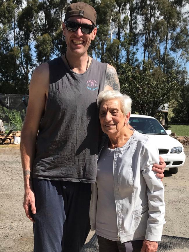 Jarrad Lovison with his grandmother.