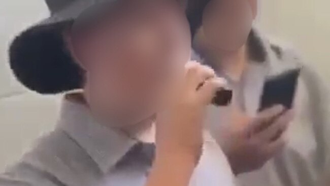 A number of students were suspended from Emmaus College Rockhampton earlier this month after a video surfaced of students vaping in a toilet block. Photo: Supplied.