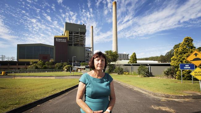 Lake Macquarie mayor Kay Fraser at the Eraring coal-fired power station, which will now be closed seven years early. Picture: Liam Mendes