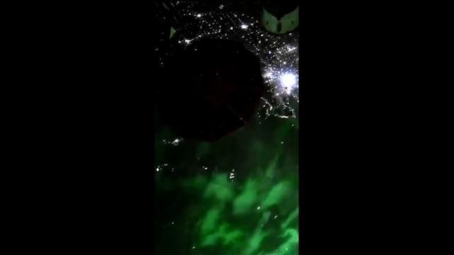 International Space Station Gets Unusual View of Intensely Green Aurora