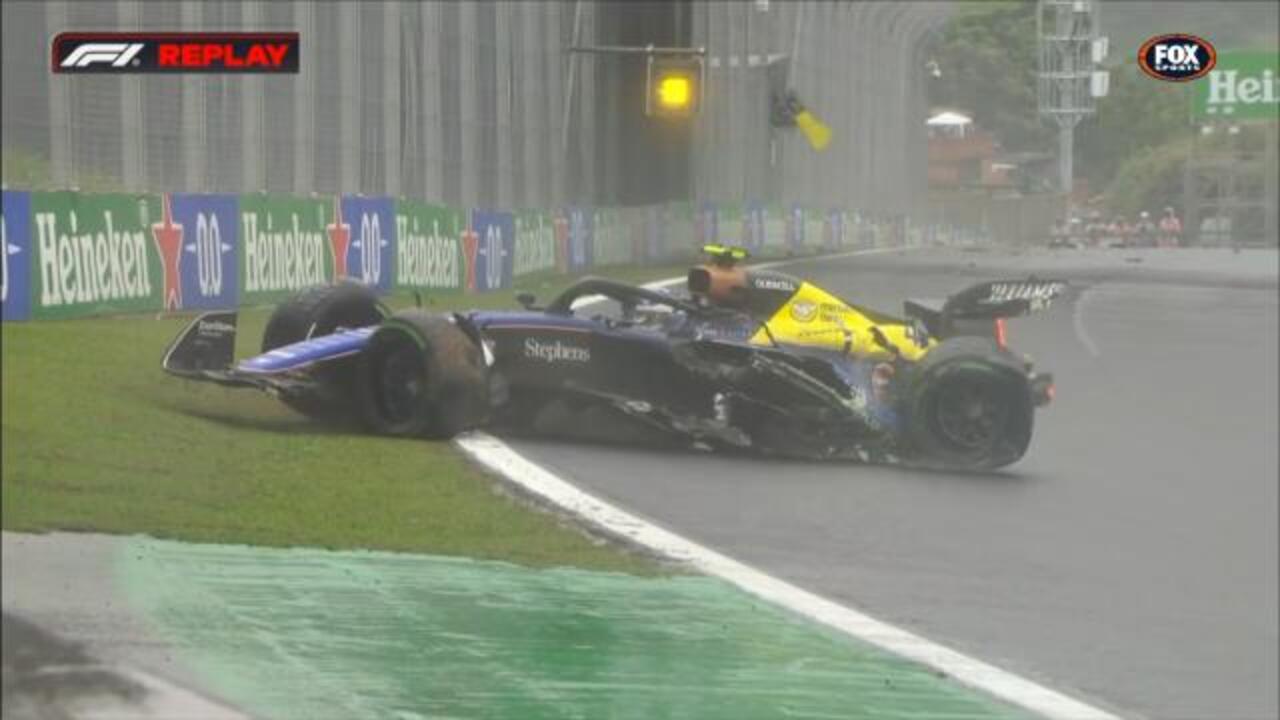 Colapinto WIPES OUT on rainy track