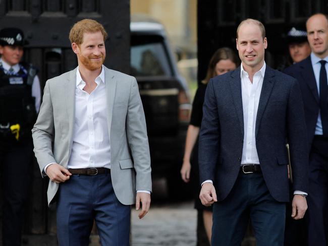 Prince Harry (L) and Prince William will not be commemorating Princess Diana’s 25th anniversary of passing together this year, according to reports. Picture: AFP