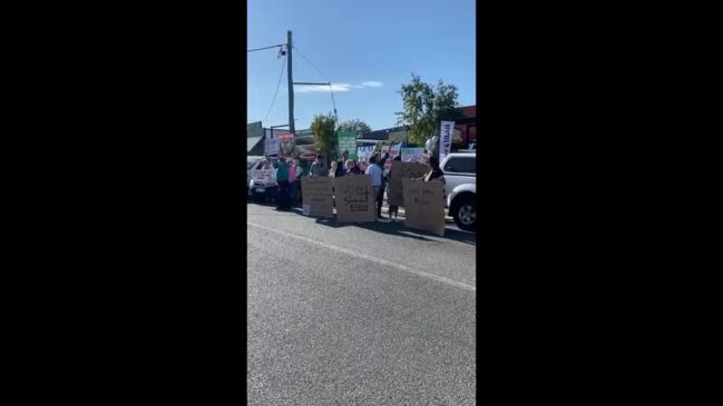 Wind Farm Rally outside Bush Summit Rockhampton