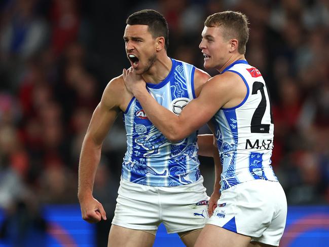 Luke Davies-Uniacke has been good for the Roos on Sunday. Picture: Quinn Rooney/Getty Images.