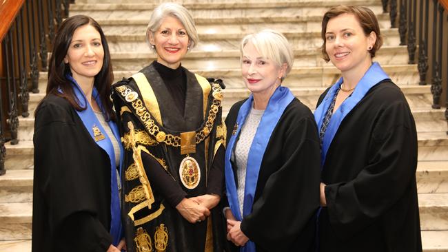 Adelaide City Council’s female elected members (from left) Mary Couros, Lord Mayor Sandy Verschoor, Anne Moran and Helen Donovan.