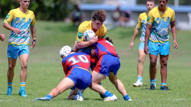 Aiden Gersh in action for the Northern Rivers Titans against the Newcastle-Maitland Region Knights during round one of the Andrew Johns Cup. Picture: DC Sports Photography.