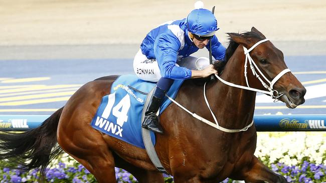 Winx will be chasing her 11th straight win on Saturday at Randwick. Picture: Colleen Petch