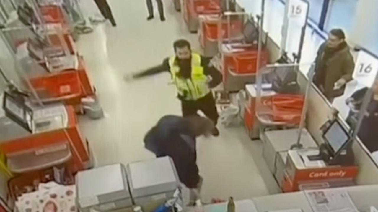 The customer threw the first punch sparking a major fight. Picture: Channel 7 / 7 News