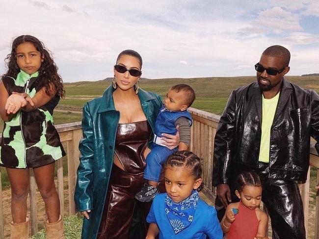 West and Kardashian with their four children shortly before their 2022 split. Picture: Instagram