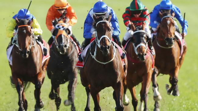 Winx hits the overdrive button to annihilate her rivals at Royal Randwick. Picture: Getty Images