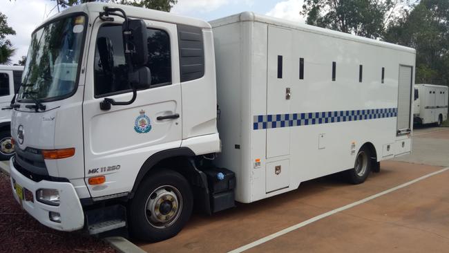 The Court Escort Security Unit truck which begins its pick-ups at 4.30am. Picture: Corrective Services NSW