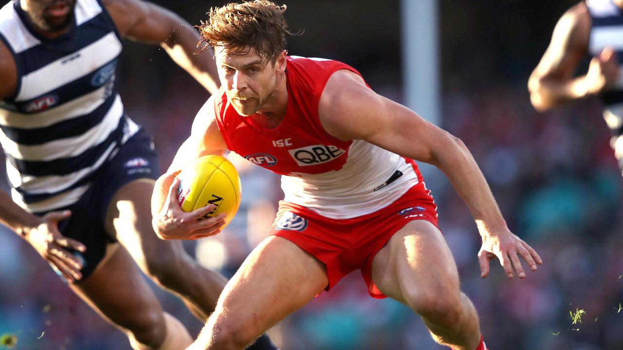 Dane Rampe in action for the Swans. Picture: Phil Hillyard