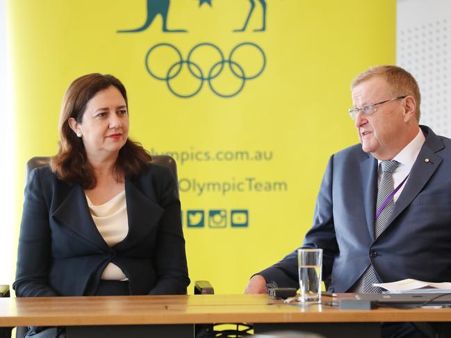 Premier Annastacia Palaszczuk and AOC chairman John Coates