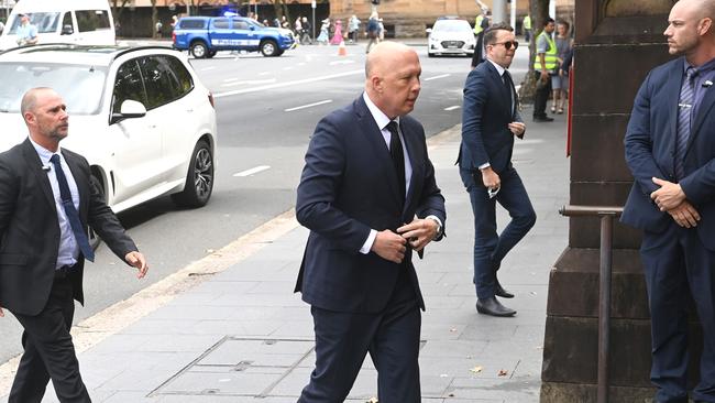 Federal opposition Leader Peter Dutton attended the funeral for Cardinal George Pell before the meeting. NCA NewsWire / Jeremy Piper