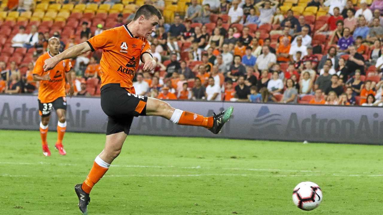 KICKING ON: Ipswich-bred Roar footballer Dylan Wenzel-Halls is among the young guns who may benefit playing under new coach Robbie Fowler. Picture: Franca Tigani