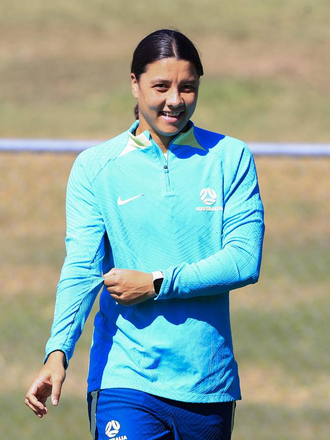 Sam Kerr at training on Wednesday. Picture: Adam Head