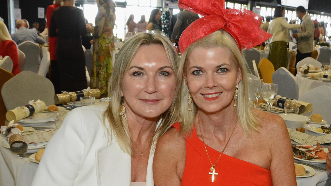 Sharon Dunlop and Vicki Rane at St John’s Crisis Centre race day at GCTC, Bundall. Pic: Regina King